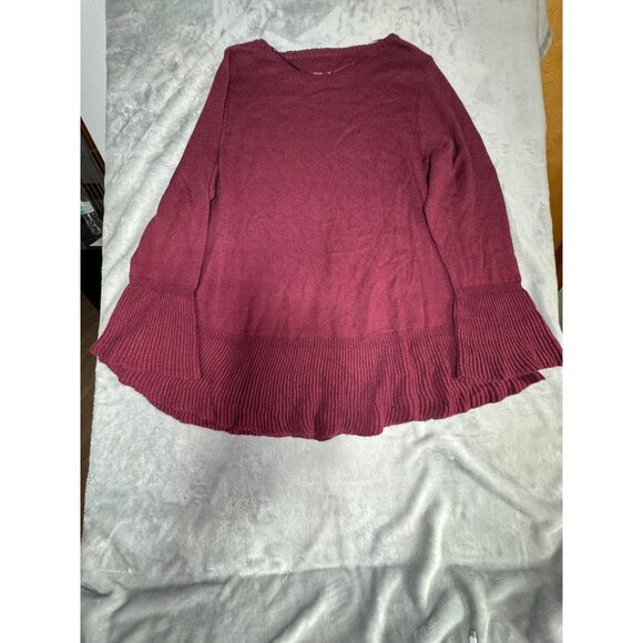 Style & Co Womens Plus Size 2X Ribbed Hem Knit Burgundy Sweater - Picture 15 of 16